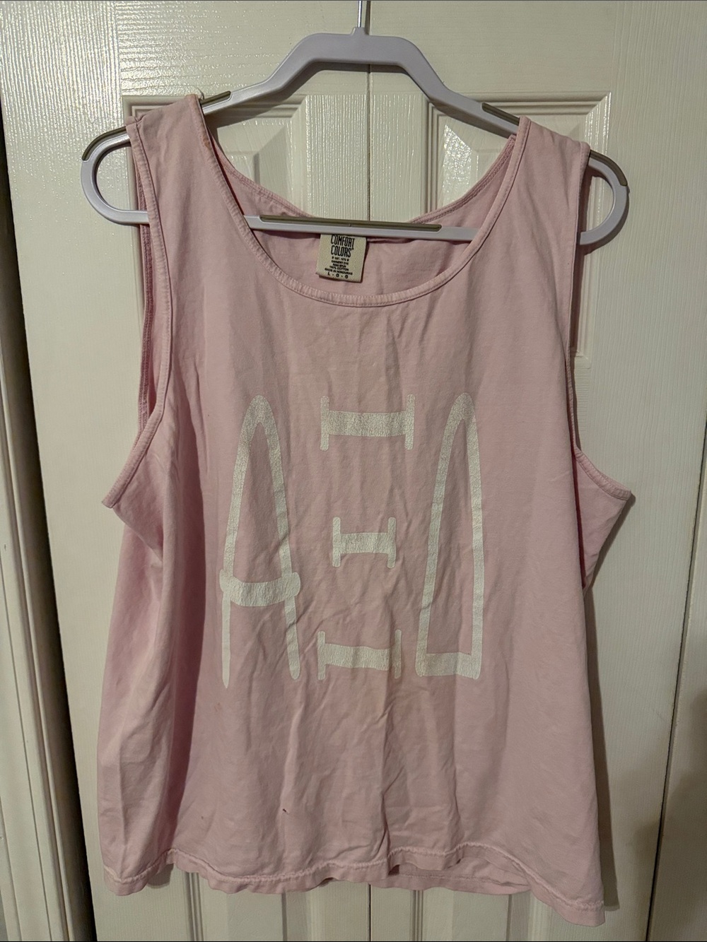 Comfort Colors Light Pink Graphic Tank Top Alpha Xi Delta Bid Day